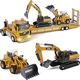 LUMIÈRES ET SONS RÉALISTES : Donnez vie au chantier ! Une simple pression active les phares LED et 3 sons immersifs (moteur, recul, klaxon). Ce jouet sensoriel stimule l'éveil et l'attention visuelle des enfants de 3 à 8 ans.