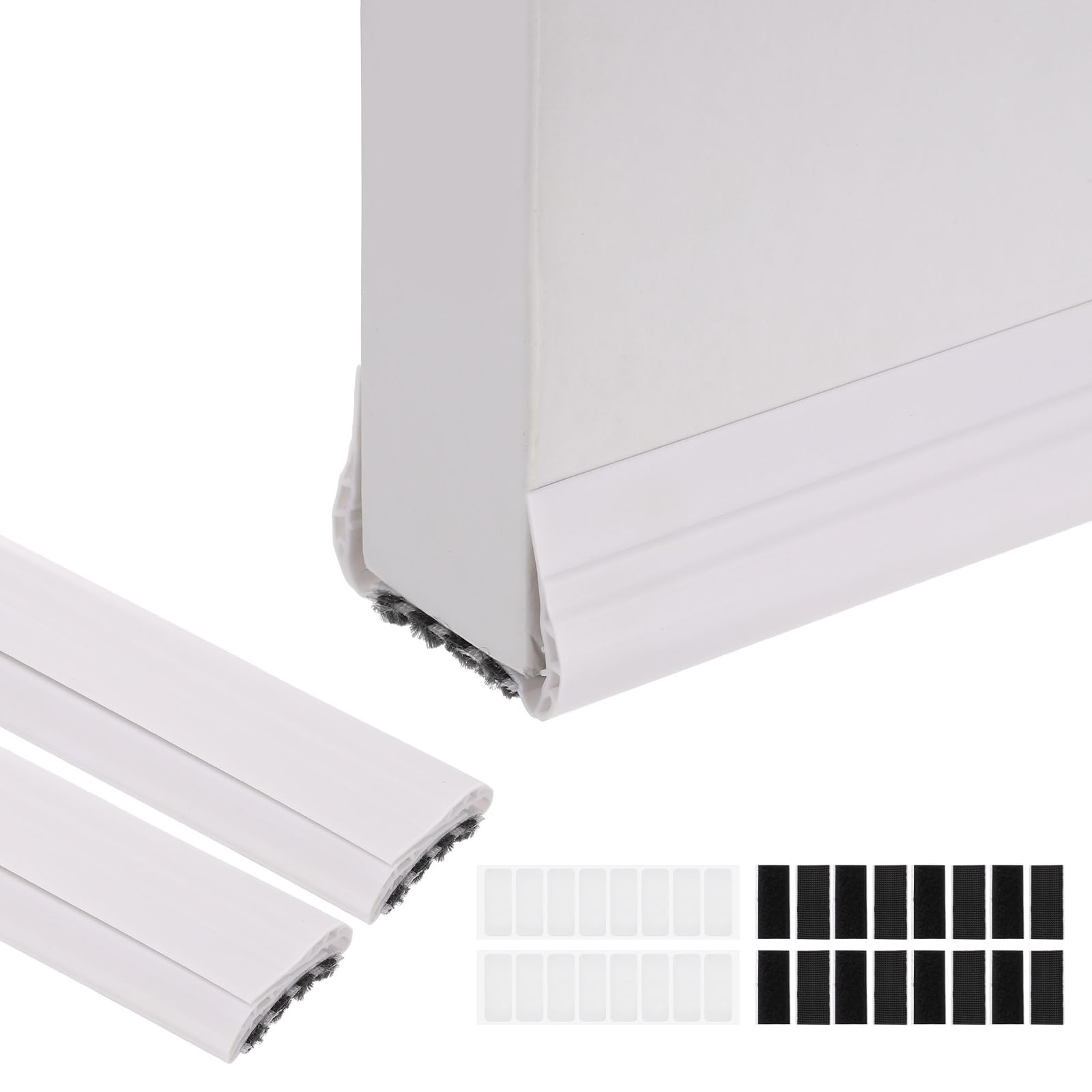 PATIKIL 2 Pezzi 36.6 Pollici Paraspifferi Sotto Porta In PVC Bianco.