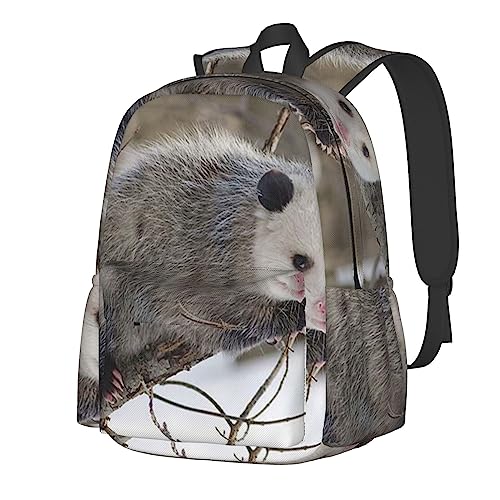 Sac à dos d'école Opossum au motif original de feuilles jaunes