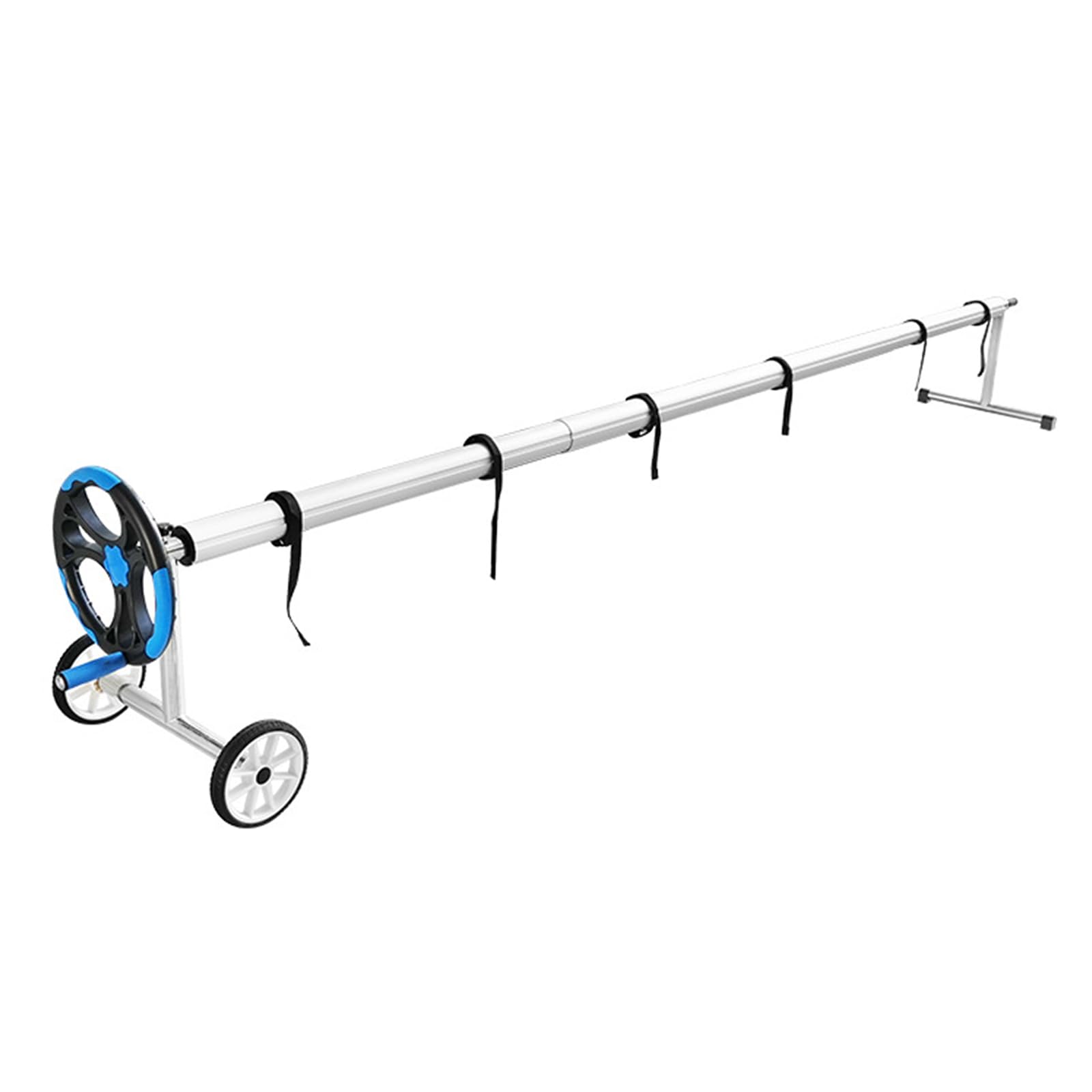 JXYQ Pool Cover Reel - Telescopic Aluminum Solar Cover Roller with Wheels and Hand Crank for Inground Swimming Pools