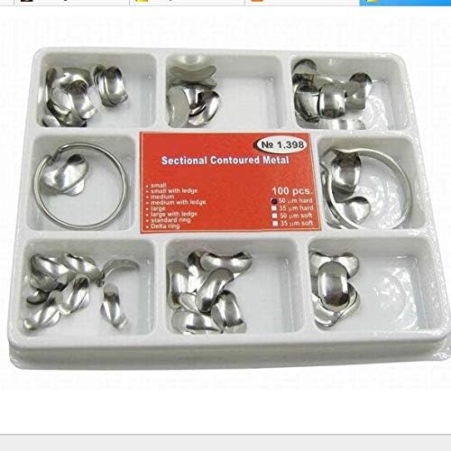 100pcs/box Dental Orthodontic Sectional Contoured Metal Matrices/Russia Stainless Matrix Band Kit