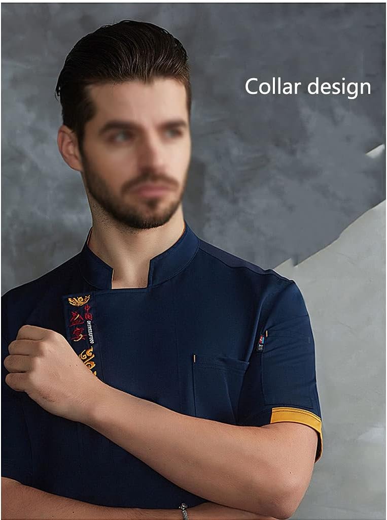 FJL Cool Chef Jacket Unisex Men' Summer Short Sleeve with Breathable Mesh Apparel