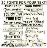 Personalized Text Vinyl Sticker with Your Own Name Number Custom Lettering Decal - Waterproof Decals for Car Windshield, Bumper, Motorcycle, Boat, Doors, Windows, Laptops