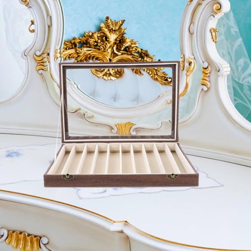 Boîte à bijoux en bois à 10 compartiments pour ranger colliers et bagues