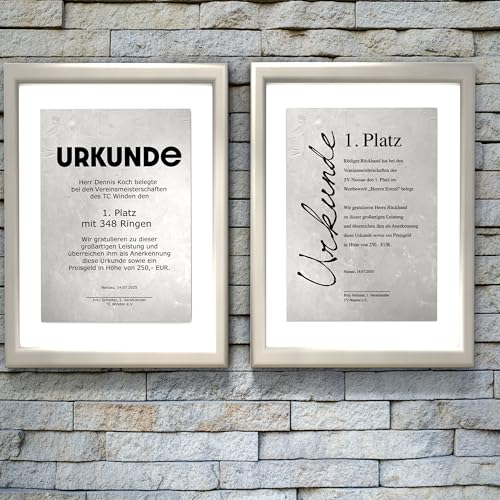 Urkundenpapier DIN A4 „Structure Grau“ 190g 15 Blatt Struktur Design grau – beidseitig bedruckt – inkl. Textvorlagen zum Download