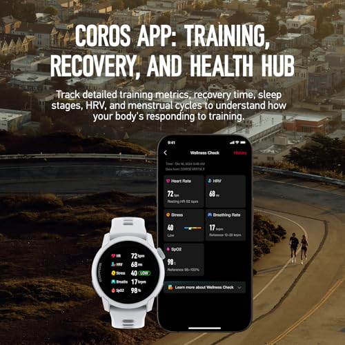 Image of COROS PACE 4 Ultralight Sport GPS Watch, 1.2 inch AMOLED Touchscreen Running Watch, 19 Days of Daily use, Voice Features, Advanced Training Tools, Accurate GPS, (White Silicone, Standard)