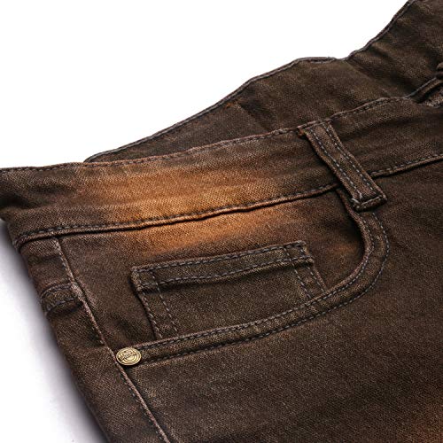 Image of Urbano Fashion Men's Chocolate Brown Slim Fit Washed Jeans Stretchable (aveps700spr-chocbrn-38)