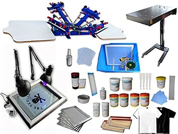 4 Color 2 Station Screen Printing Kit Press Full Set Starter Bundle Kit