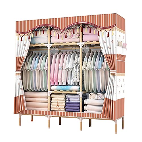 Armoire en tissu meuble de rangement vêtements penderie portable 170x168cm