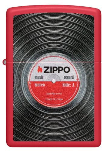 Encendedor Zippo Rojo Mate Textura Vinilo miniatura 3