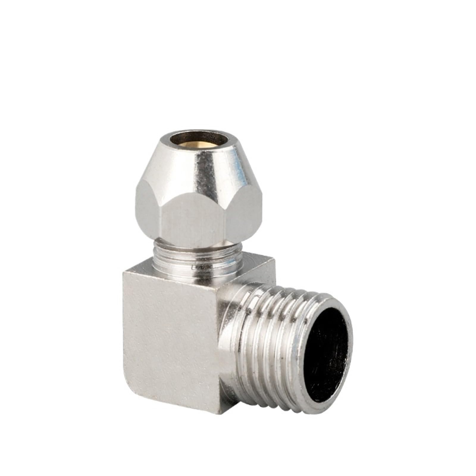 1PC Nickel Plated Brass Compression Tube Pipe Fittings PL Compression Union Connector&Compression Sleeves Ferrules(PL 8mm,1I2)