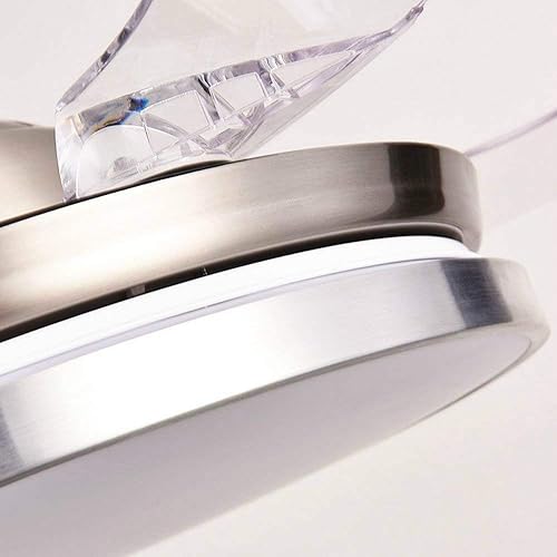 Miniatura 5 de Ventilador de techo reversible invisible de 42 pulgadas con luces LED y control remoto, 4 aspas retráctiles para dormitorio, kits de luces de techo