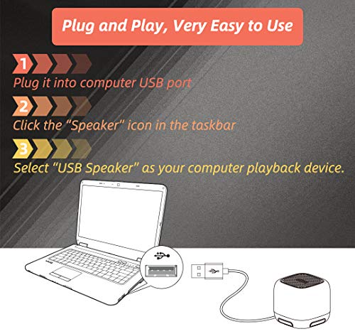 [Upgraded] USB Computer Speaker, PC Speakers for Desktop Computer, Small Laptop Speaker with Hi-Quality Sound, Loud Volume and Rich Bass - Thumbnail 3