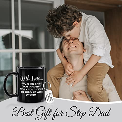 Cabtnca Step Dad Gifts, Funny Step Dad Mug, Bonus Dad Coffee Cup, Bonus Dad Gifts From Daughter, Fathers Day Birthday Christmas Gifts For Step Dad, From The Child You Inherited, 11Oz With Keychain #TOP1