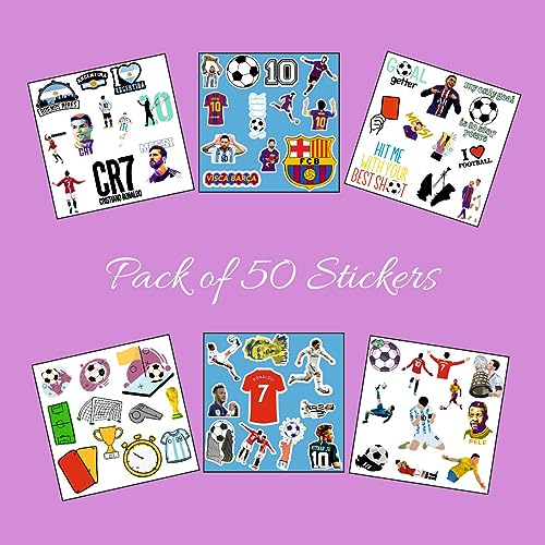 Image of Zesta Aesthetic Stickers for Laptop /Waterproof Anime Decal for Books /Vinyl Sticker for Fridge /Easy to Use Korean Car Sticker Kawaii Cute Stickers (Football)-Self-Adhesive
