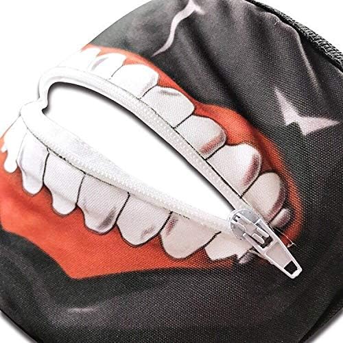Master Online (2 Pack) Anime Halloween Simulated Zip Teeth Cosplay Face Props Accessories for Girls Boys Black
