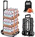 ROYI Folding Hand Truck,290lbs Heavy Duty Luggage Cart with Elastic Bungee Rope,4 Wheels Solid Construction Fold Up Dolly Compact Lightweight Utility Cart for Luggage Travel Shopping Moving Office Use