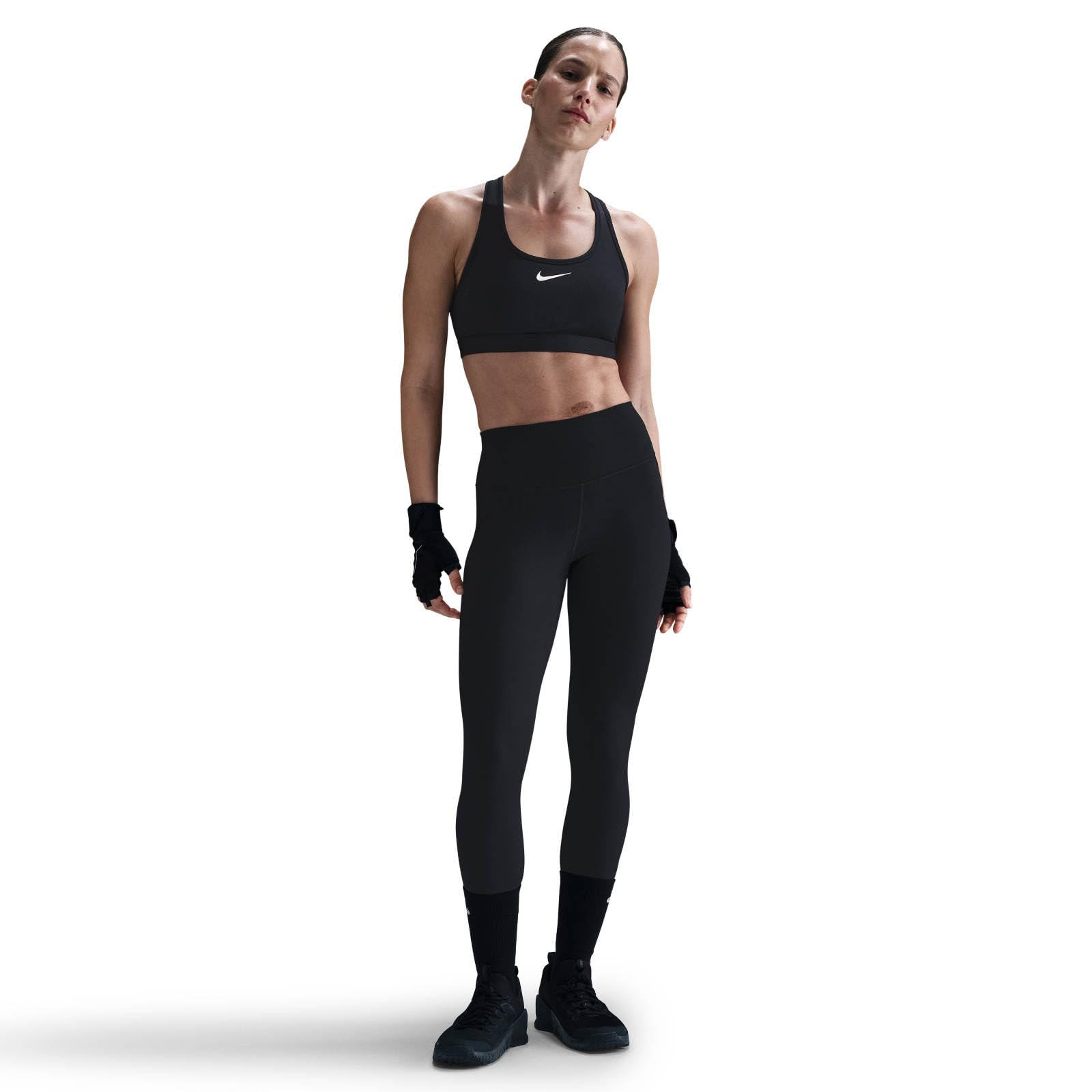 Nike Women's W Nk Df One Hr Tight Wt Leggings, Black/White, XS