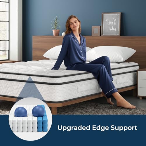 Image of Vesgantti Queen Size Mattress 10 Inch, Cool Sleep Hybrid Mattress in a Box