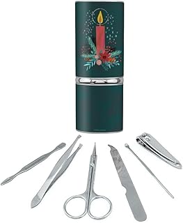 Christmas Candle Stainless Steel Manicure Pedicure Grooming Beauty Care Travel Kit