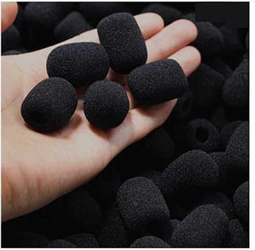 20 Pcs Foam Mic Cover, Black Mini Microphone Headset Windscreen Sponge Foam Mic Cover(30x22x8 mm)