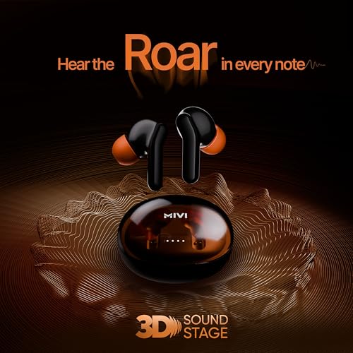 Image of Mivi DuoPods Roar (New Launch) 13mm AAC Audio Tech | AI-ENC | Dual Mic | 5.3 Bluetooth Ear Buds | 70Hrs Battery | Fast Charge | IPX4 | Low Latency | Gaming Earbuds