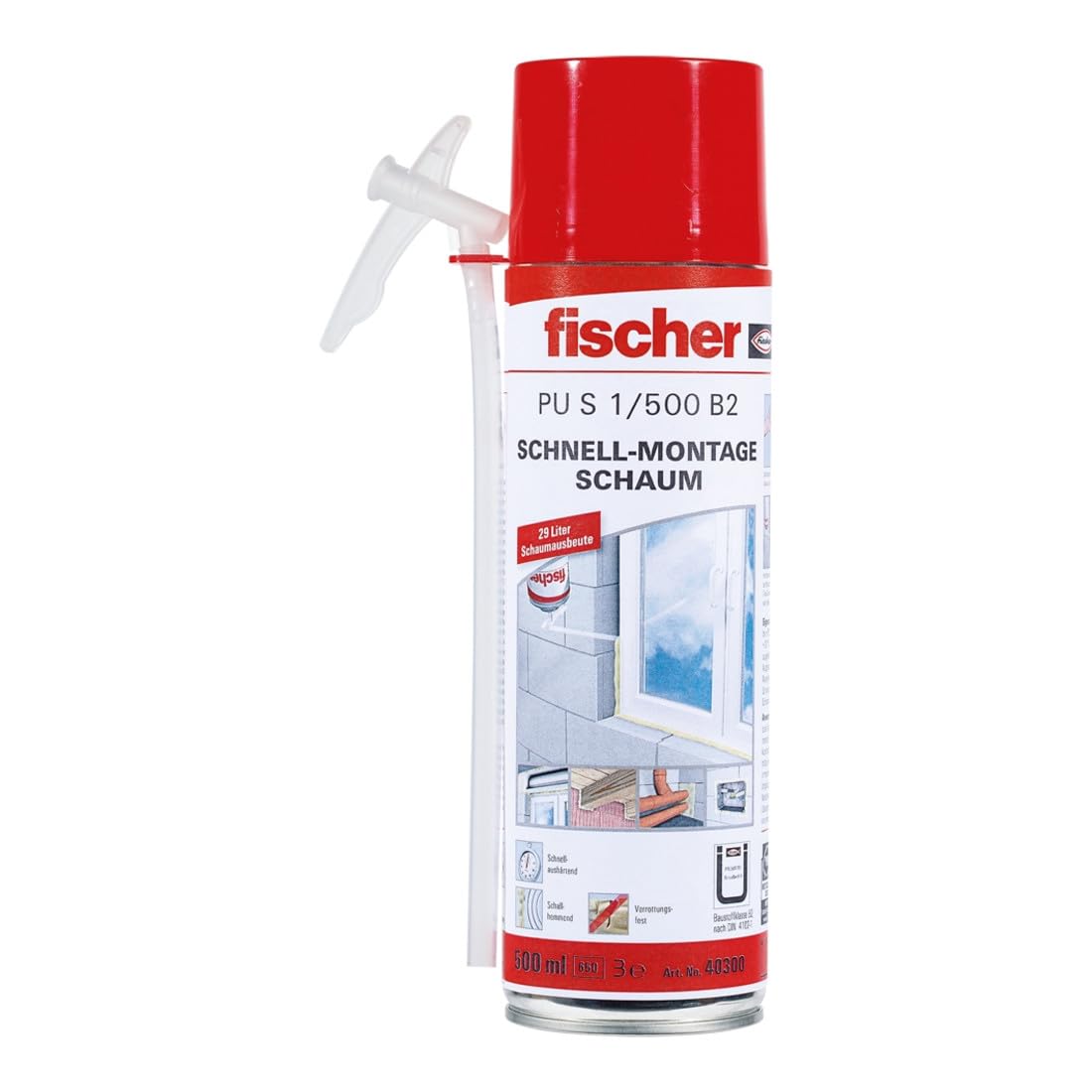 fischer PU S 1/500 B2 Montageschaum (MDI-Haltig) 12 Stk