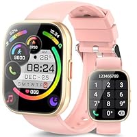 aycy Smartwatch Damen Herren, Fitnessuhr Damen mit Telefonfunktion 1.85\ Zoll Touchscreen, IP68 Wasserdicht Smart Watch mit schrittzähler Schlafmonitor, Uhren Herren für Android iOS, Hellrosa