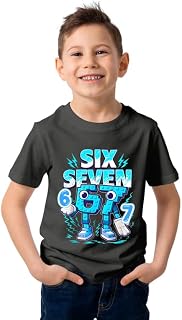 Pranawan Clothing SIX Seven Trend Kids T-Shirt – Soft 100% Cotton Graphic Tee for Boys & Girls, Casual Everyday Wear (Size... Price In India
