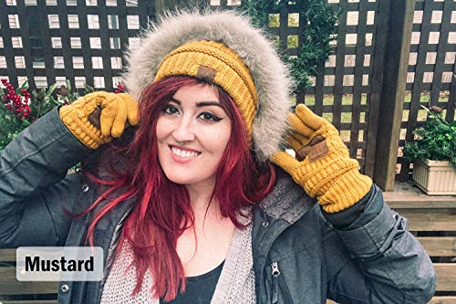 Image of Funky Junque Women's Beanie & Touchscreen Gloves Set - Soft 100% Acrylic Knit Winter Hat and Gloves, Cozy Cold Weather Gift