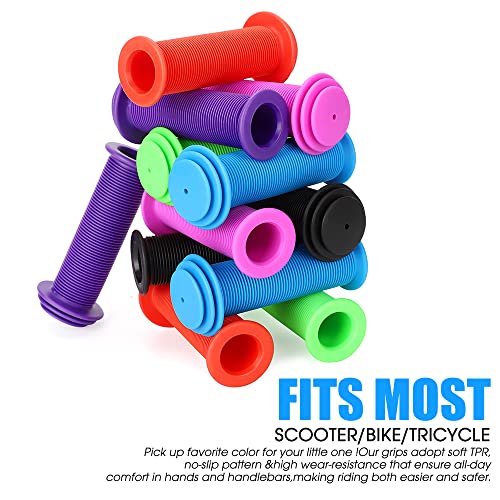 Kids Bike Grips - 105Mm Bicycle Handlebar Grips With Mushroom Pattern For Kid Bike, Kid Balance Bike, Kid Kick Scooter (Green) #TOP5