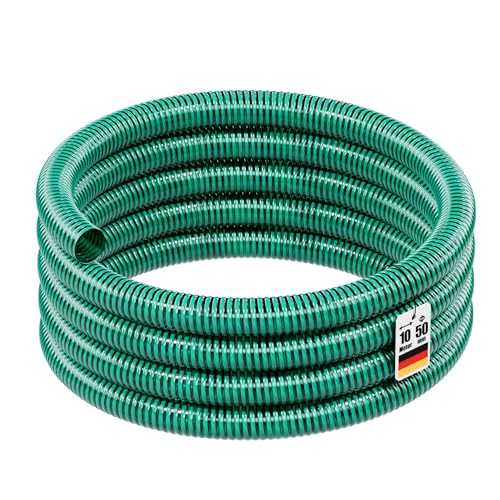 Wiltec Tuyau d'aspiration vert – 10 m/Ø 50 mm (2