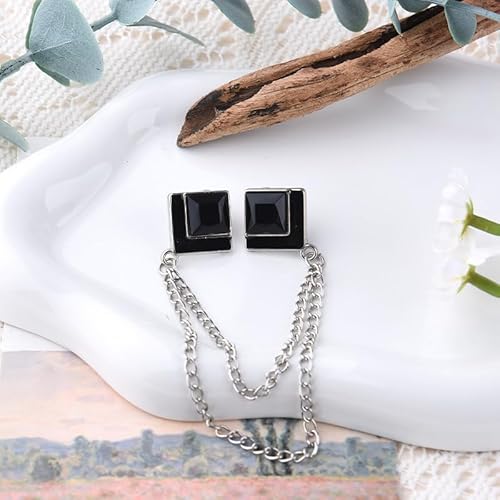 image for Kilener Rhinestone Brooch Pin Tassel Chain Brooch Collar Pins Lapel Pi