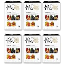 JAF TEA - Pure Fruits Collection - Fruit Fiesta Black Tea - 6 Pack, 120 Tea Bags Total, Hot or Iced Tea