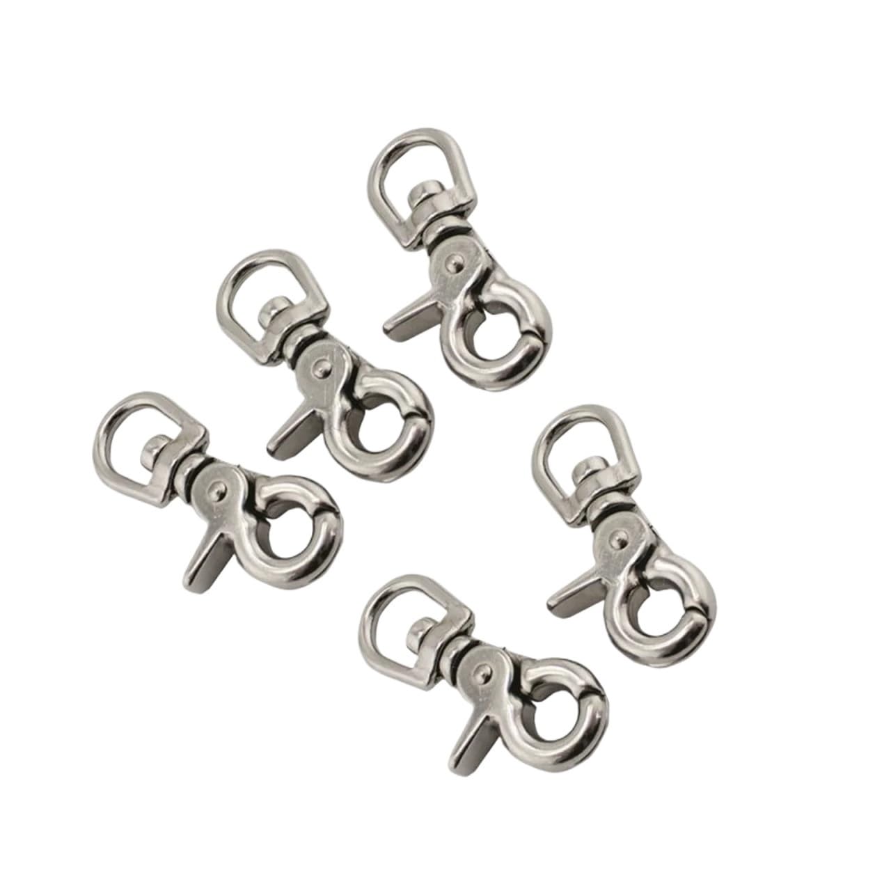 5PCS Trigger Clip Hook Stainless Steel 316 Swivel Spring Eye Snap 65mm for Rope