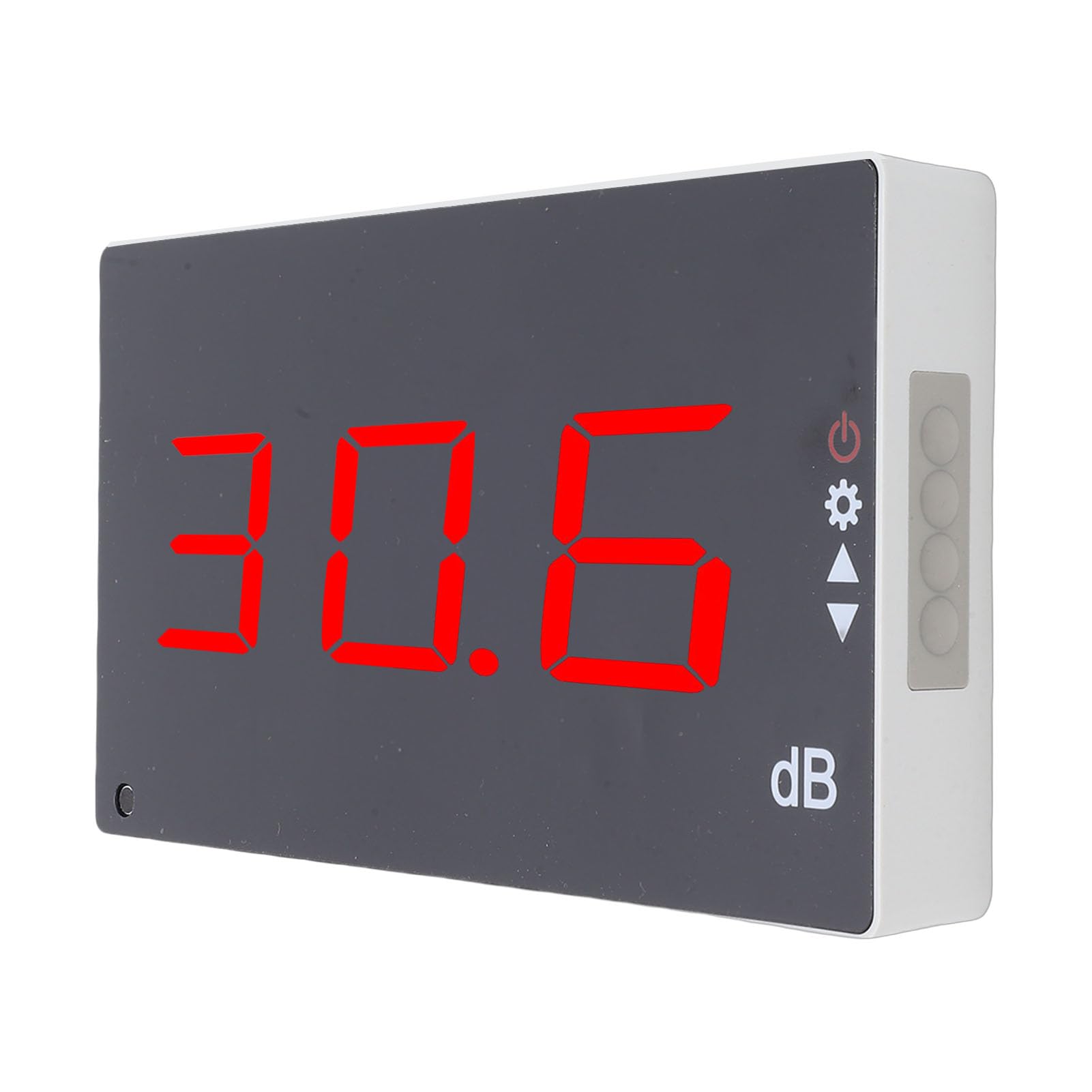 PUSOKEI Medidor de Nivel de Sonido, Probador de Decibelios de Ruido con Alarma de Sonido, Pantalla LCD de 3 Pulgadas, Montaje en Pared, Medidor de Ruido Digital de Rango de DB para Aula Oficina