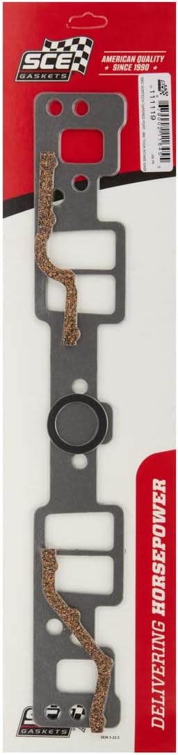 SCE Gaskets SCE GasketsSCE Intake Manifold Gasket, 0.062 in Thick, 1.08 x 2.11 in Rectangular Tapered Wall Port, Composite, Vortec Head
