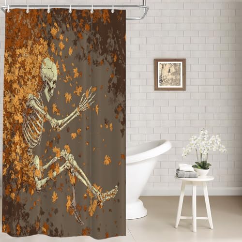 Rideau de douche squelette Batmerry imperméable en polyester - 2