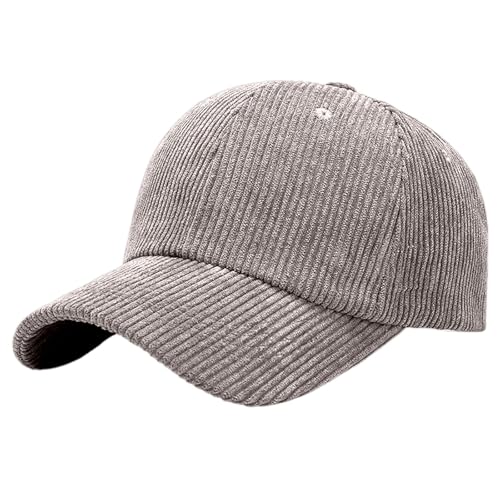 Cap Kinder Cord-Baseballkappe für Männer Frauen, stilvoller, lässiger Sonnenhut, vielseitige Sonnenschutzkappe mit weicher Textur Herren Cap Blau (Grey, One Size)