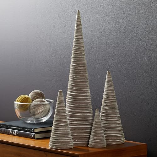 Image of Your Heart's Content Velvet Trees Set of 4 Taupe, Modern Mantel, Luxurious Home Entry, Minimalist, Gift for, Wedding Centerpiece, Valentine Tabletop Tree (Taupe)