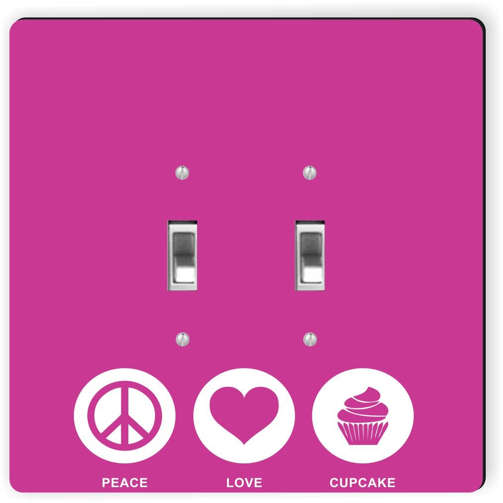 Plaque d'interrupteur double bascule peace love pour une ambiance douce et joyeuse