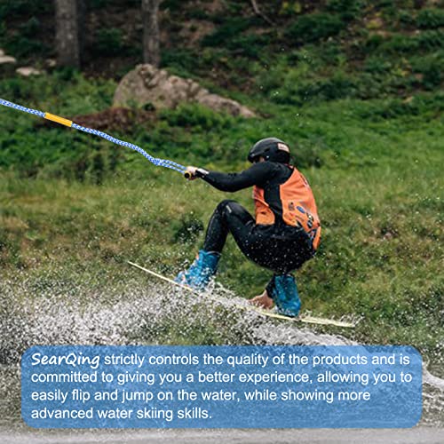 Searqing 2 Section Floating Ski Rope, 75Ft 16 Strand Wakeboard Rope With Eva Handle For Water Skiing, Wakeboarding And Kneeboarding Boats Floats Skis (Blue White) #TOP7