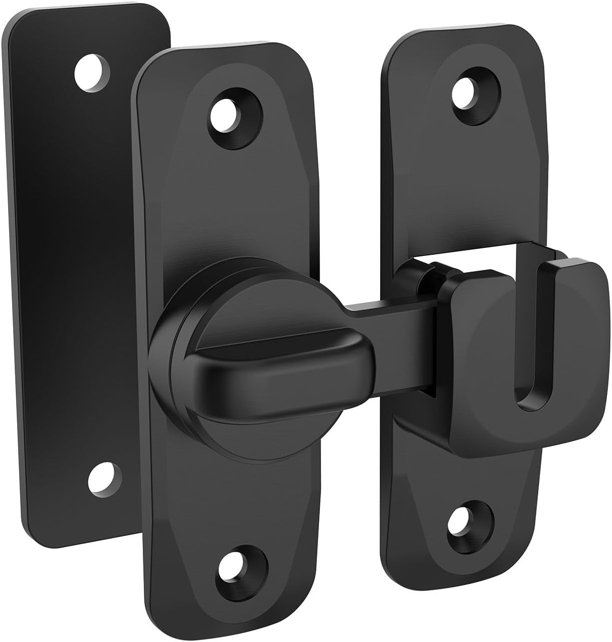 SWIREUK 90/180 Degree Flip Barn Door Lock, Protect Privacy - Security Sliding Lock, Small Gate, Garden, Bathroom, Cabinet, Window, Zinc Alloy Right Angle Lock Hasp Latch Push/Sliding (1 Black)-picture-14