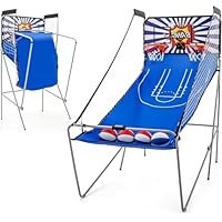 GOPLUS Canasta de Baloncesto Plegable, Máquina de Tiro Portátil,