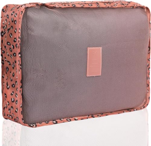 Image of Travel Organizer Pouch Set of 6, Space Saver Packing Cubes for Suitcase, Clothes, Underwear, Socks and Shoes (LEPORD)