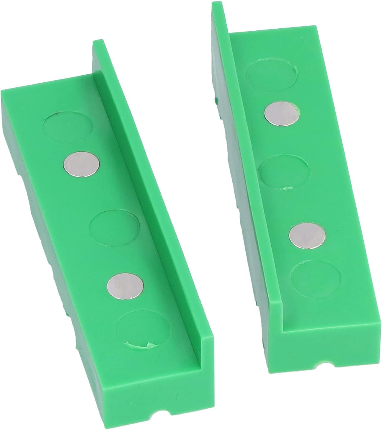 V Groove Bench Vise Jaw Covers with Powerful Magnet, Used to Prevent Damage, for Vise Block, Drill Press Vise, Brass Hammer (4.5 inches)