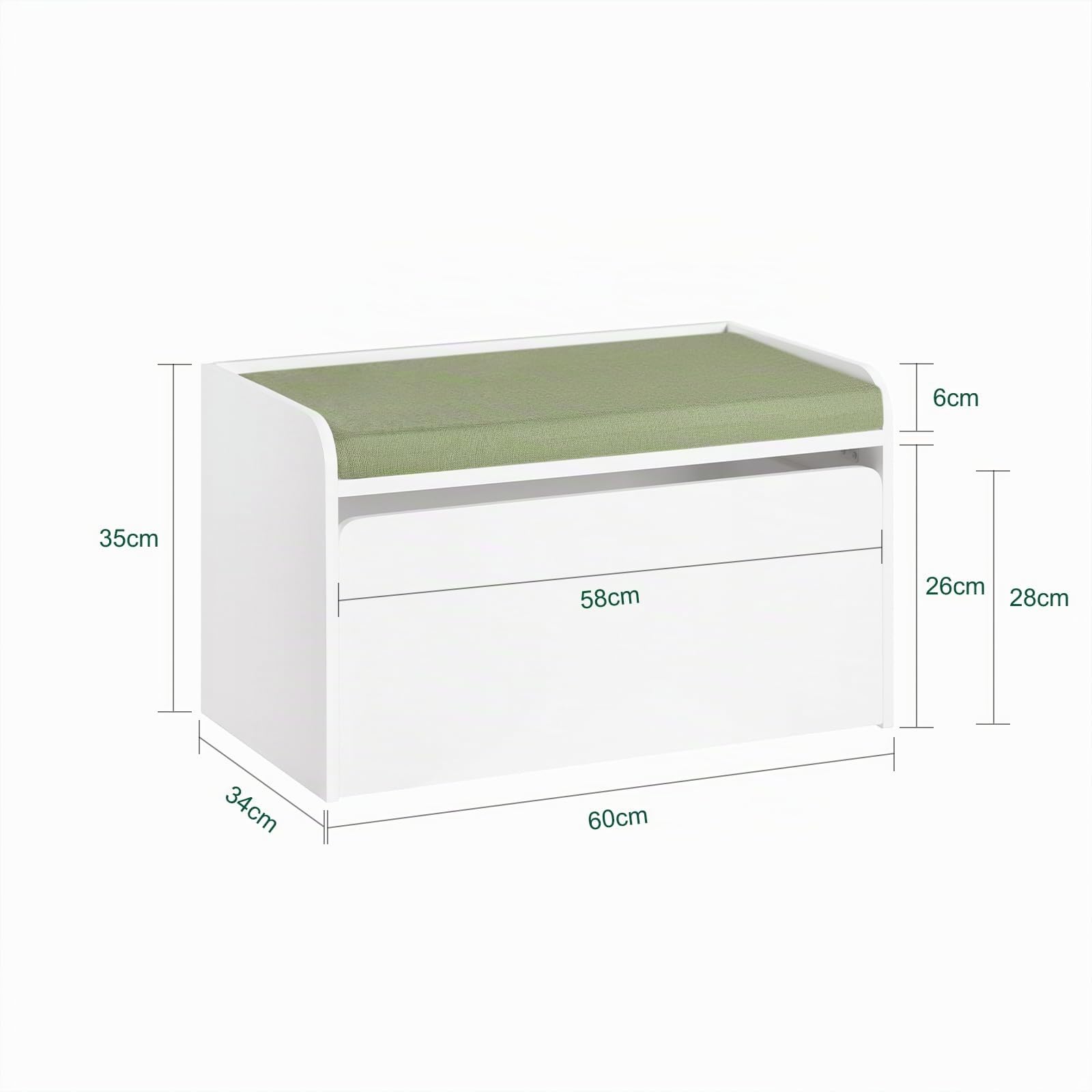 SoBuy Banco Cofre Juguetes Infantil Soporta hasta 75kg 60x34x35cm