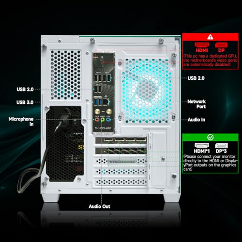 WIWB Gaming PC Desktop Ryzen 7 5700X, GeForce RTX 5060, 32G DDR4 RAM, 1TB NVME SSD, Prebuilt Tower Computer の商品画像 3