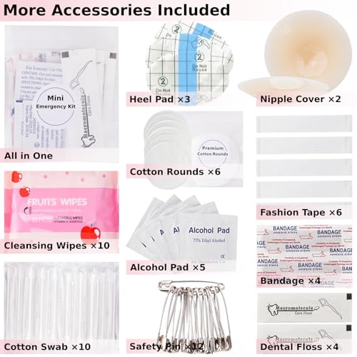 Wedding Day Emergency Kit for Bride, 39 Pc Essential Items for Brides Daily Use Women Wedding Gift, Travel Kit Personal Care Survival Set with Bride Makeup Bag - Wedding Emergency Kit Supplies3