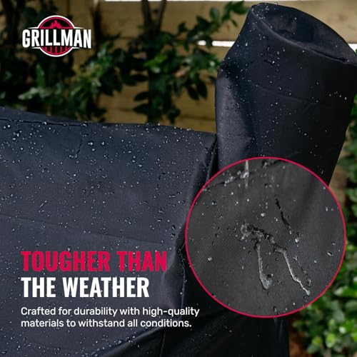Grillman Grill Cover, BBQ Outdoor Grill Covers, Charcoal, Gas Grills, Waterproof, Rip-Proof, Weather-Resistant, Anti-UV, Barbecue Cover for Traegar 22/575 Series, Pro 22, Z, etc (Black, 41 Inch)